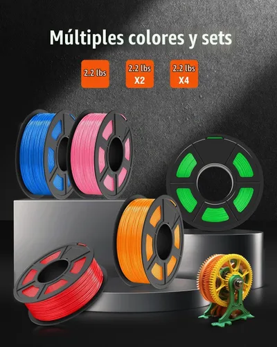 Vista 9 de SUNLU Filamento ABS 0.069 in, Negro, 2.2 lbs