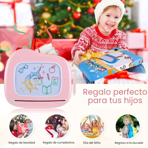 Vista 5 de Smasiagon - Pizarra de dibujo magnética para niños, juguetes para niñas de 1 a 2 años, pizarra de garabatos portátil para aprender y juguetes