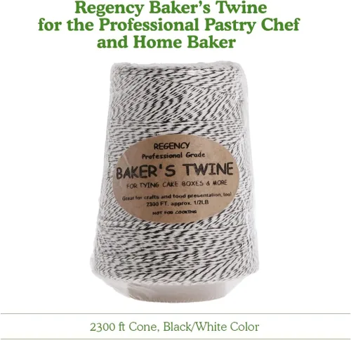 Vista 7 de Regency Wraps Cono de cordel Bakers, negro/blanco