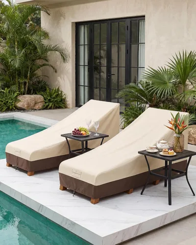 Vista 7 de Vailge Funda impermeable para tumbona de patio, 600D resistente al aire libre, fundas para muebles de patio, resistentes a los rayos UV, paquete