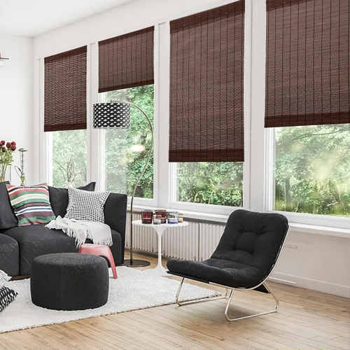 Vista 7 de ALIMOO Persianas romanas de bambú inalámbricas, persianas de bambú para ventanas interiores, hogar y jardín, fácil instalación, 32 pulgadas de ancho