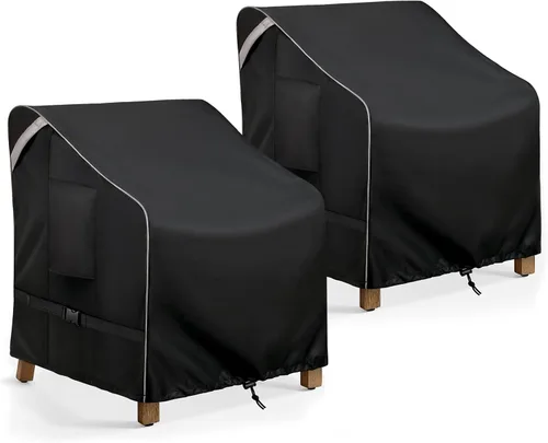 Vista 14 de COSFLY Fundas para sillas de patio al aire libre, impermeables, resistentes a los rayos UV, ajuste ajustable con correas de hebilla, se adapta a