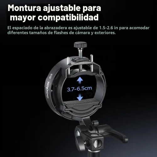 Vista 7 de Godox S3 Speedlite Soporte Bowens Mount Flash Holder