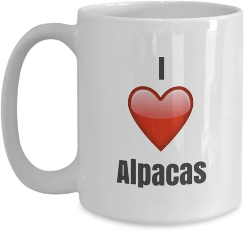 Vista 3 de I Love alpacas Regalos únicos de taza de café de cerámica Idea, 11onza, Blanco