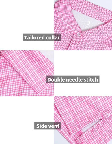 Vista 6 de Camisas de golf para hombre - Polo de manga corta con estampado de rendimiento que absorbe la humedad