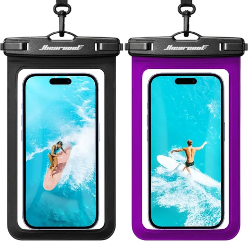 Vista 28 de Hiearcool Funda impermeable IPX8 para iPhone 17/16/15/14 Pro Max, bolsa seca para teléfono celular para artículos esenciales de playa y crucero