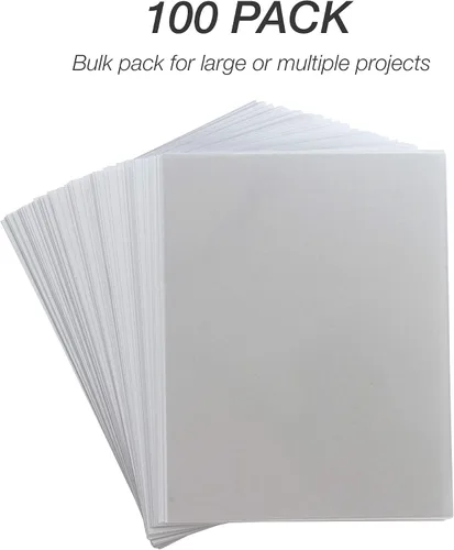Vista 2 de Samsill Paquete de 100 películas transparentes de 8.5 x 11 pulgadas, 5 mil, para uso solo con marcadores de borrado en seco,