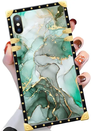 Vista 57 de Funda compatible con iPhone X/Xs, TPU suave de lujo y parte trasera de policarbonato duro para niñas y mujeres, funda protectora a prueba de golpes
