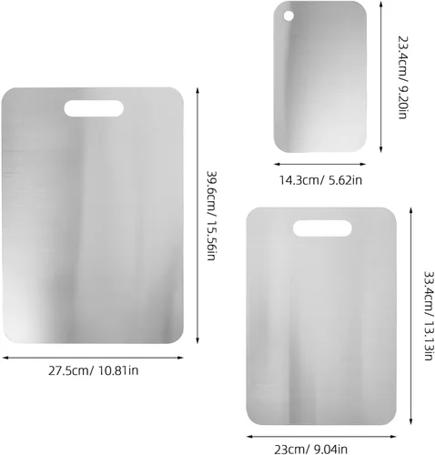 Vista 8 de 3pcs Double Sided Cutting Board Stainless Steel for Kitchen