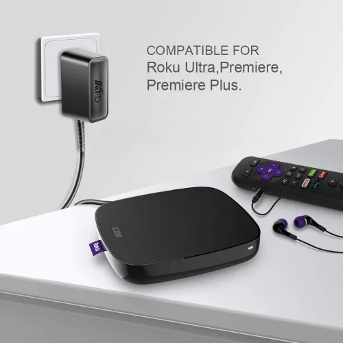Vista 2 de KFD Cargador adaptador de corriente alterna de 12 V para Roku Ultra, Premiere, Premiere Plus, Roku 4662X 4800X 4662RW 4800R 4800RW Ultra 4K HDR