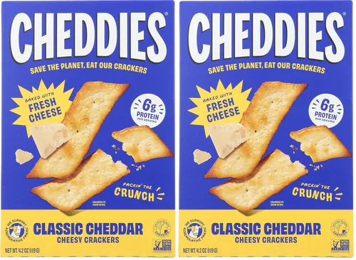 Vista 20 de Cheddies, Galletas de queso cheddar 100% naturales con proteína, queso cheddar, 4.2 onzas, 6g de proteína, bajas en carbohidratos
