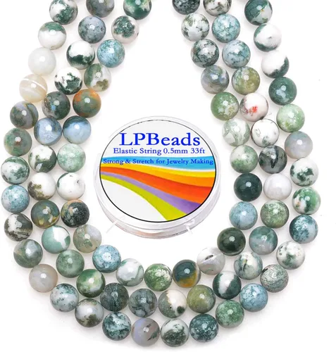 Vista 46 de LPBeads 100 Cuentas de 8mm Cuentas Redondas Naturales de Chakra, Cuentas Sueltas de Piedra Preciosa Redondas para Hacer Joyas con Cordón Elástico