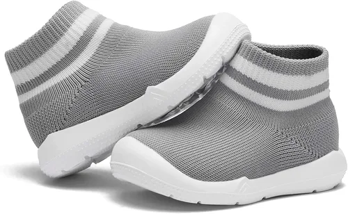Vista 4 de Engtoy Baby Sock Shoes Baby Walking Shoes Infant Non-Slip Breathable Slippers with Soft Rubber Sole Baby Boys Girls Slip On Sneakers