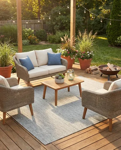 Vista 33 de Rugs.com Outdoor Solid Collection - Alfombra de pelo plano beige de 2 x 3 pulgadas, perfecta para entradas, cocinas, rincones de desayuno, piezas