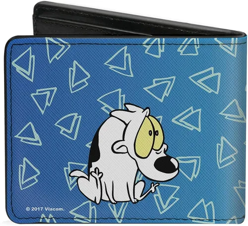 Vista 2 de Billetero con hebilla de PU Bifold - Rocko's Modern Life Spunky 2-Poses AzulesBlanco