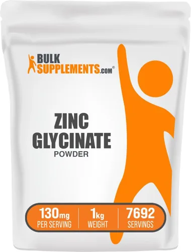 Vista 6 de BulkSupplements. com Polvo de glicinato de zinc, suplemento de zinc, suplemento mineral para apoyo inmunológico, sin gluten, 130 mg por porción, 100