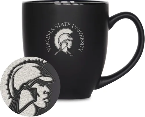 Vista 133 de Rico Industries - Taza de cerámica mate negra con grabado láser estándar de 15oz para NCAA (escuelas T & U) - Para bebidas calientes o frías