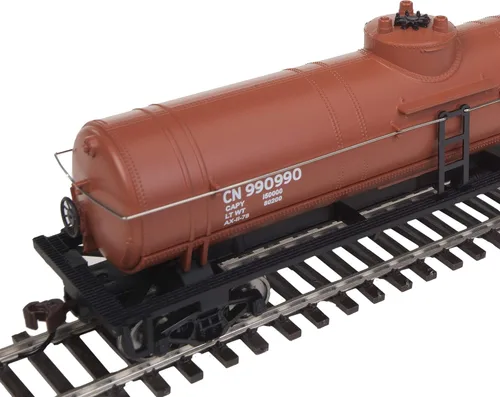 Vista 2 de Walthers Trainline HO Scale Model Canadian National Tank Car, rojo