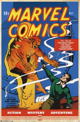 Vista 11 de Trends International Marvel Comics - Póster de pared de The Very First Marvel Comics #1, 14.725 x 22.375 pulgadas, versión enmarcada de madera
