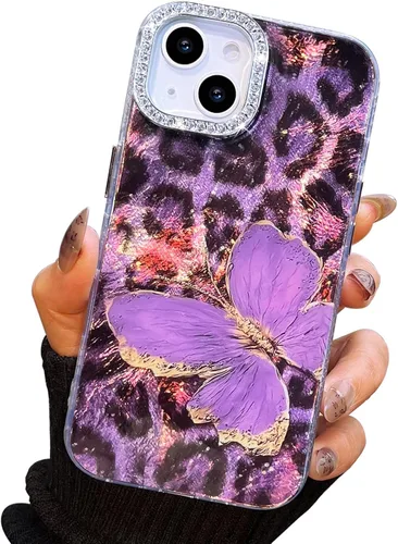 Vista 49 de I-MGAE-IN-AR Funda compacta para iPhone 11, diseño de mariposa, marco de protección de lente de cámara con diamante 3D, bonitas fundas protectoras