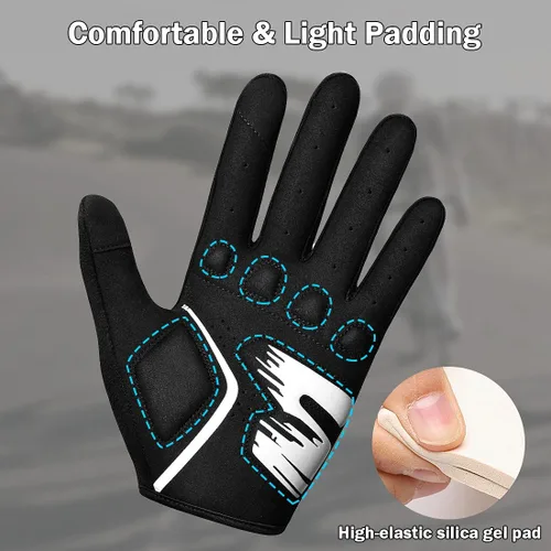 Vista 3 de NICEWIN Cycling Bike Gloves Men Women, Padded Anti-Slip Mountain Bike Gloves, Touch Screen Full Finger Road Bicycle Biking Gloves