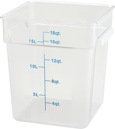 Vista 11 de Winco Contenedor cuadrado de almacenamiento, 22 cuartos de galón, blanco, mediano