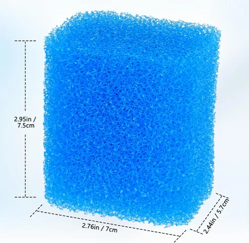 Vista 2 de fishkeeper Esponja de Filtro de Repuesto para Acuarios (Paquete de 3), Esponja de Filtro Biológico Lavable y Reutilizable para Tanques de Peces
