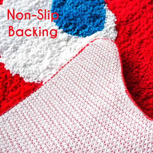 Vista 7 de Evovee Alfombra de baño roja, bonita alfombra de baño divertida, decoración divertida, alfombra roja para dormitorio, divertida, divertida, redonda