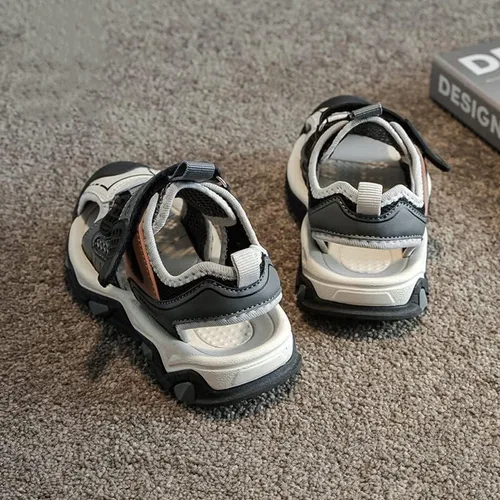 Vista 4 de KAQ Sandalias deportivas para niños y niñas, sandalias de agua para niños, zapatos de verano para caminar, senderismo al aire libre
