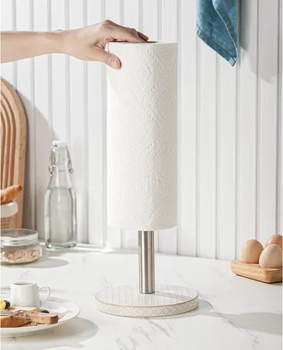 Vista 6 de Soporte para toallas de papel, soporte para toallas de cocina de granja para encimera, soportes de cerámica para toallas de papel de pie para cocina