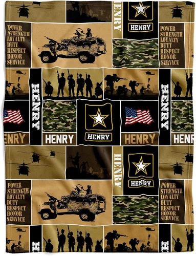 Vista 17 de Manta de bebé del ejército personalizada, colcha militar de camuflaje para bebé, ropa de cama temática de equipo táctico de felpa suave, recuerdo