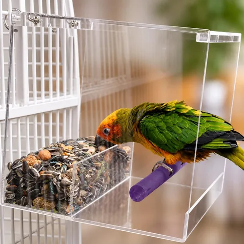 Vista 4 de Bonka Bird Toys Tweeky - Comedero grande de semillas para pájaros, 7.87 pulgadas de alto x 7.75 pulgadas de ancho x 7.87 pulgadas de profundidad