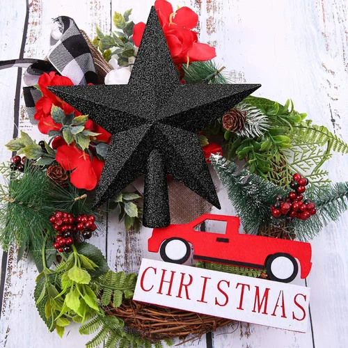 Vista 6 de Aneco Mini adorno para árbol de Navidad con purpurina a prueba de roturas, decoración de árbol de Navidad para adorno de vacaciones o decoración