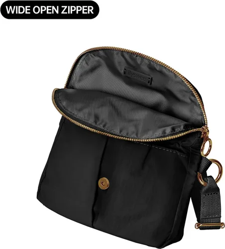 Vista 3 de Bolso cruzado para mujer, bolsa de festival para toda la noche, con correa ajustable, bolso de nailon para viajes, trabajo, casual, al aire libre