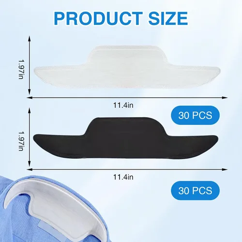 Vista 2 de 60 protectores de cuello para camisas de hombre, protector de camisa desechable, adhesivo contra el sudor