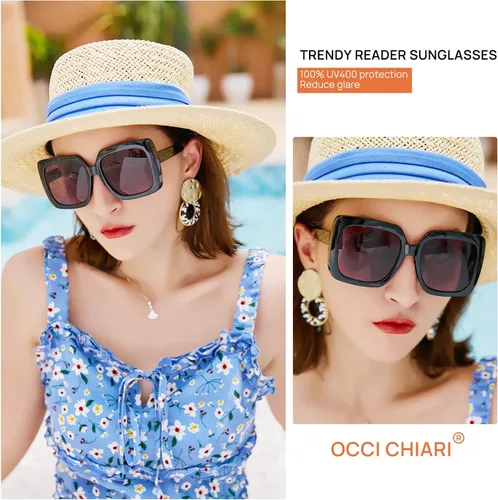 Vista 2 de OCCI CHIARI Reader Sunglasses Oversized Reading Sunglasses for Women 10 125 15 175 20 225 25 275 30 35