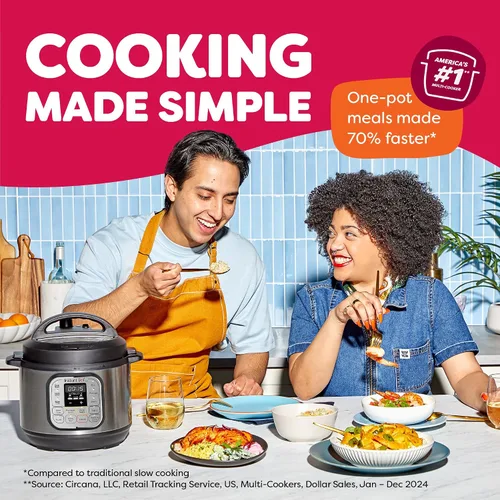 Vista 4 de Instant Pot IP-DUO60, 6cuartos/1000W - Olla a presión multifunción 7 en 1, Acero inoxidable y negro