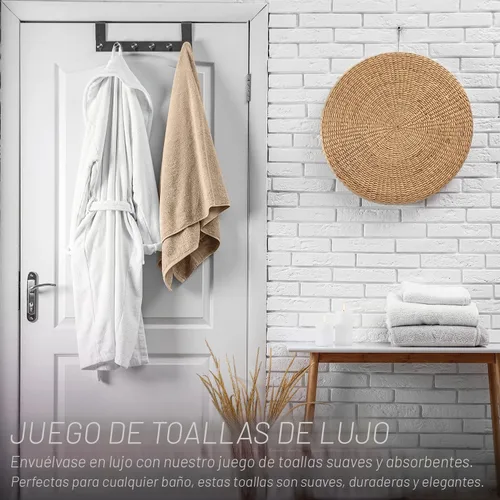 Vista 3 de KAHAF Collection Paquete de 6 toallas de baño, ligeras, extraabsorbentes, 100% algodón, toallas de ducha (multicolor, 27 x 54 pulgadas)