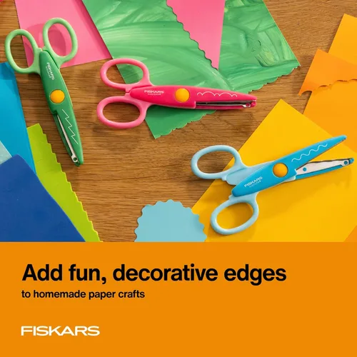 Vista 3 de Tijeras Fiskars Kidzors Paper Edgers - Tijeras decorativas para papel, cartulina y manualidades, para manualidades y suministros escolares, 5