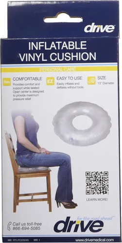 Vista 2 de Drive Medical Cojín inflable para anillo de vinilo, gris, universal