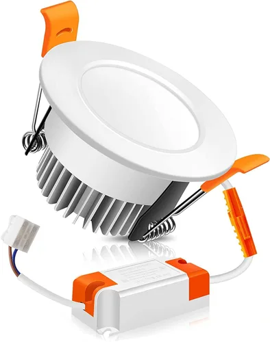 Vista 6 de LEDLightsWorld Iluminación empotrable LED regulable de 2 pulgadas, downlight, 3 W (equivalente a 35 W), luz blanca cálida de 3000 K, luz LED Negro