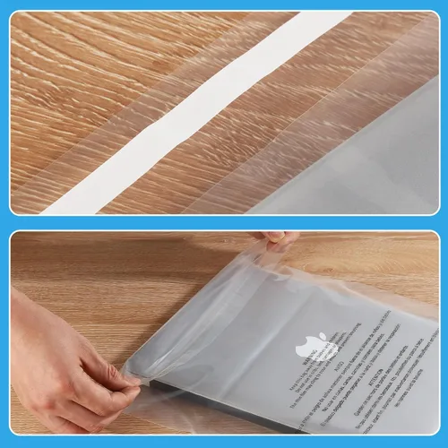 Vista 4 de iMailer - 100 unidades - 6 x 9 pulgadas, bolsas de polietileno transparentes con advertencia de asfixia autosellantes 1.6 mil para tarjetas y sobres