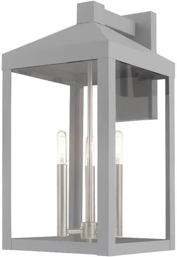 Vista 15 de Livex Lighting 20584-07 Linterna de pared para exteriores de transición de tres luces de la colección Nyack en acabado bronce/oscuro Bronce