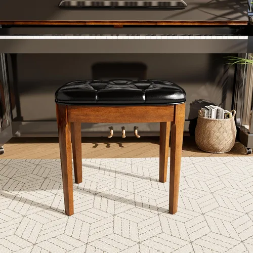 Vista 6 de Vantity Taburete de banco con tapizado, elegante y moderno, banco de tocador de maquillaje, versátil para comedor, sala de estar, 19.3 x 14.9 x 19.3