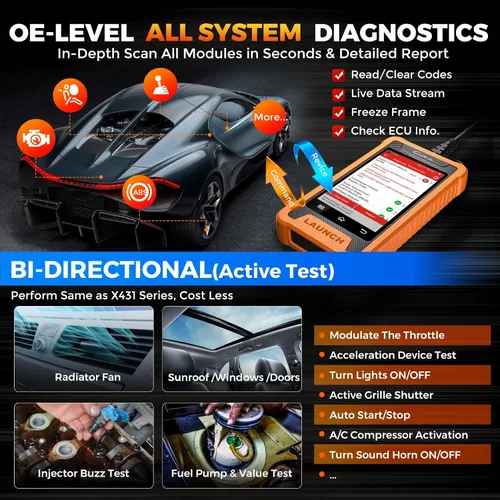 Vista 2 de LAUNCH Creader Elite para escáner Land Rover Jaguar OBD2, herramienta de escaneo de diagnóstico bidireccional de sistema completo 2026, todos