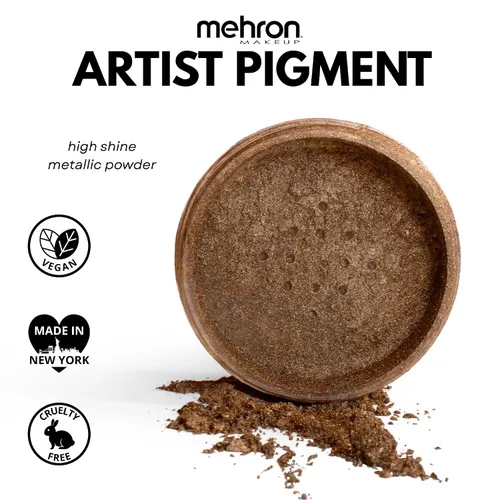 Vista 4 de Mehron Makeup Pigmento de artista - BRONZE Metallic FX Powder Bronce