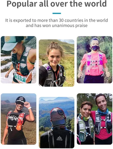 Vista 9 de AONIJIE Hydration Vest Pack Backpack 5L 5.5L Marathoner Running Vest Race Hydration for Women and Men Trail Run Hiking Jogging