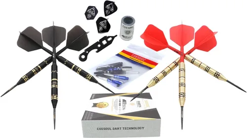 Vista 5 de CUESOUL JAZZ PLUS Dardos de punta de acero 0.74 oz con AK5 Dardos de vuelo y todos los accesorios de dardos Con forma BigWing