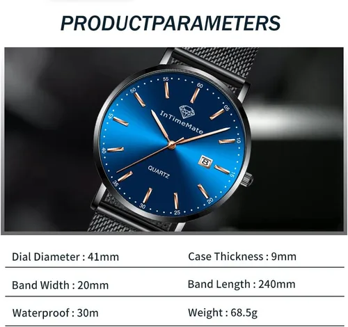 Vista 3 de Reloj de pulsera para hombre, de lujo, con diamantes de lujo, con calendario, vestido de negocios, reloj brillante para hombre, de cuarzo