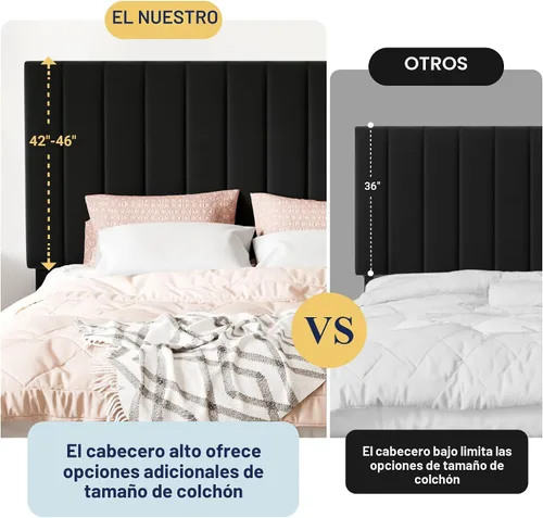 Vista 7 de Allewie Base de cama de almacenamiento de tamaño matrimonial, cabecera ajustable capitoné de canal vertical, plataforma tapizada de terciopelo con 4